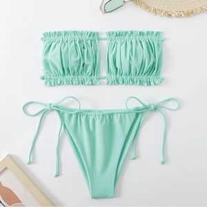Green/Turquoise Bikini Set L